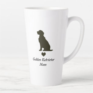 Golden Retriever Mom Silhouette Heart T-Shirt Dog Latte Mug