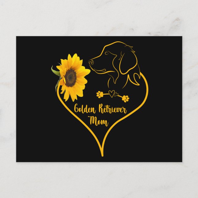 Golden Retriever Mom With Sunflower Dog Lovers Postcard (Front)