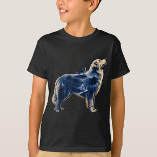 Golden retriever moonlit wilderness mountain T-Shirt