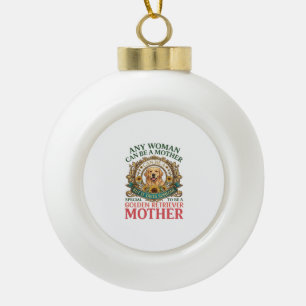 Golden Retriever Mother Dog Sunflowers Bees_1 Ceramic Ball Christmas Ornament