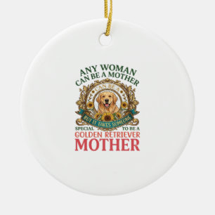 Golden Retriever Mother Dog Sunflowers Bees_1 Ceramic Ornament