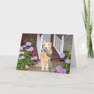 Golden Retriever Mother’s Day Garden  Holiday Card