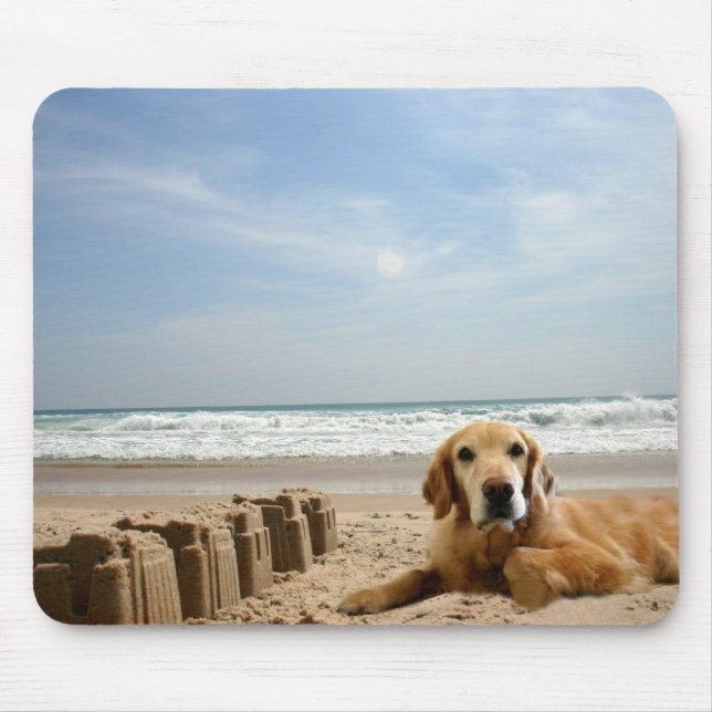 Golden Retriever Mousepad Sandcastles (Front)
