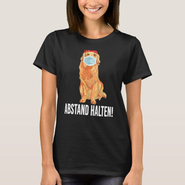 Golden Retriever Mouth Guard Keep Distance T-Shirt (Front)