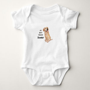 Golden Retriever My Best Friend Custom Name  Baby Bodysuit