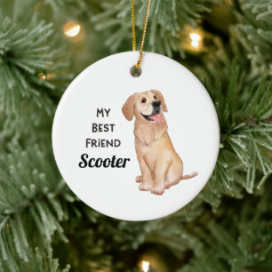 Golden Retriever My Best Friend Custom Name   Ceramic Ornament