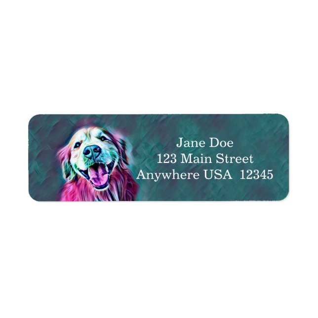 Golden Retriever Neon Colonnes Nom personnalisé (Devant)