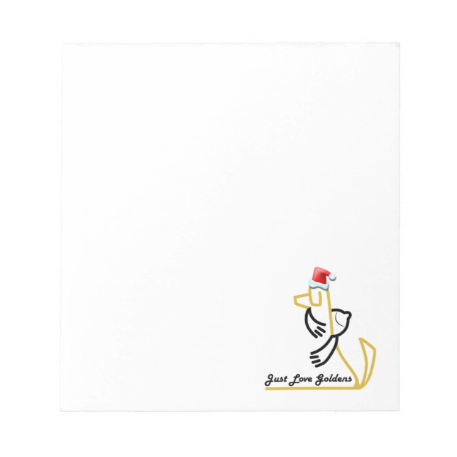 Golden Retriever Notepad, Just Love Goldens Notepad (Front)