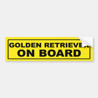 Golden Retriever on Board Bumper Sticker