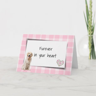 Golden Retriever On Plaid Pet Loss Sympathy Card