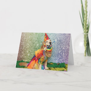 Golden Retriever Over the Rainbow Birthday  Card