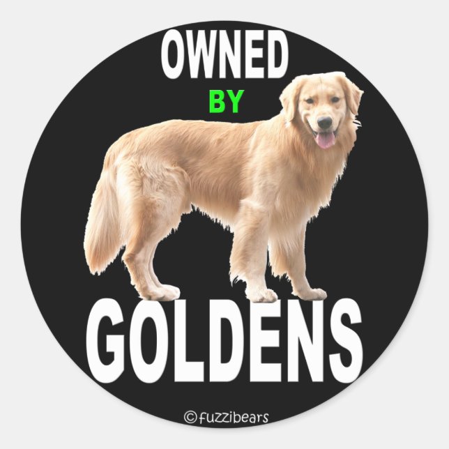 Golden Retriever 'Owned By Goldens' autocollant no (Devant)