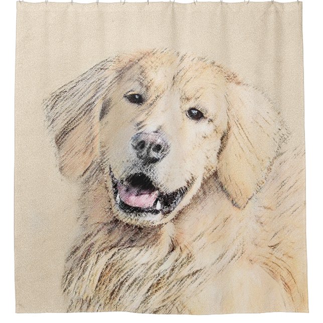 Golden Retriever Painting - Cute Original Dog Art (Front)