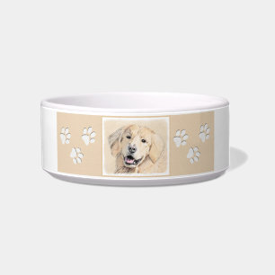 Golden Retriever Painting - Cute Original Dog Art Bowl