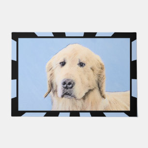 Golden Retriever Painting - Cute Original Dog Art Doormat