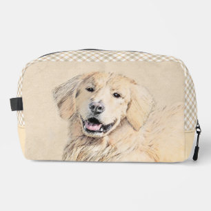 Golden Retriever Painting Cute Original Dog Art Dopp Kit