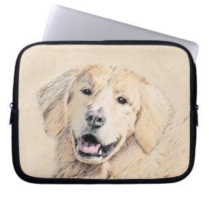 Golden Retriever Painting - Cute Original Dog Art Laptop Sleeve