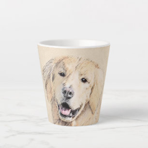 Golden Retriever Painting - Cute Original Dog Art Latte Mug