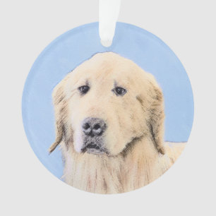 Golden Retriever Painting - Cute Original Dog Art Ornament