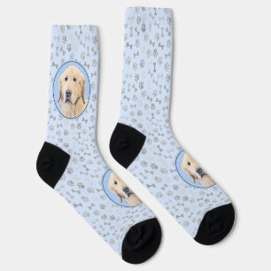 Golden Retriever Painting - Cute Original Dog Art Socks