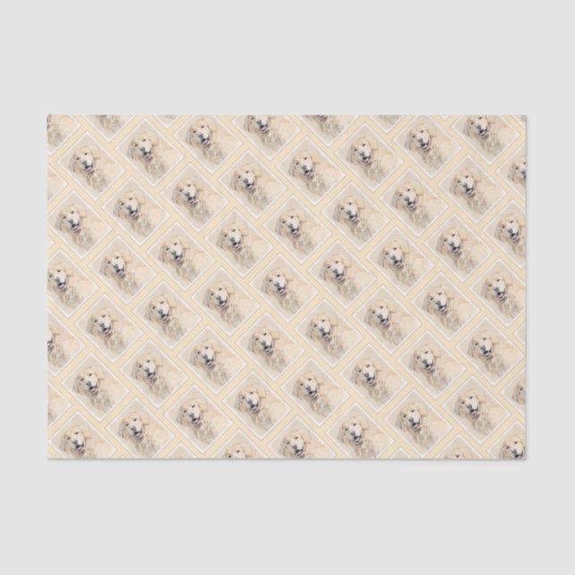 Golden Retriever Painting - Cute Original Dog Art Tissue Paper (Front)
