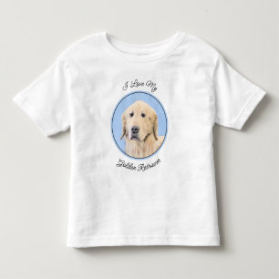 Golden Retriever Painting - Cute Original Dog Art Toddler T-shirt