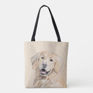 Golden Retriever Painting - Cute Original Dog Art Tote Bag