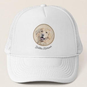 Golden Retriever Painting - Cute Original Dog Art Trucker Hat