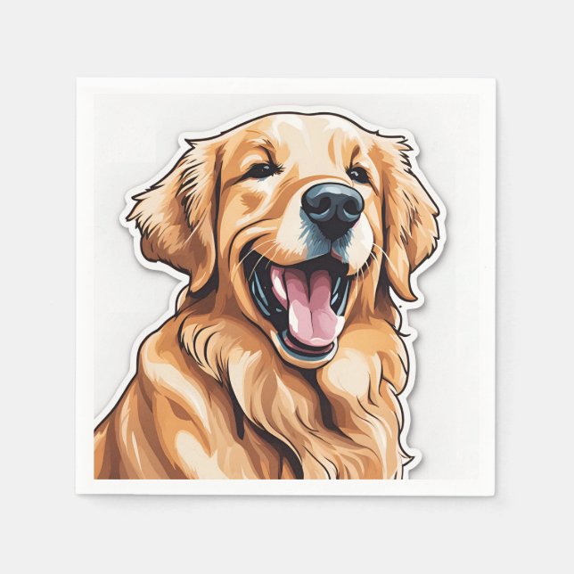 Golden Retriever Painting Dog Napkin (Front)