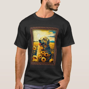 Golden Retriever Painting Sunflower Flower Mom Wom T-Shirt