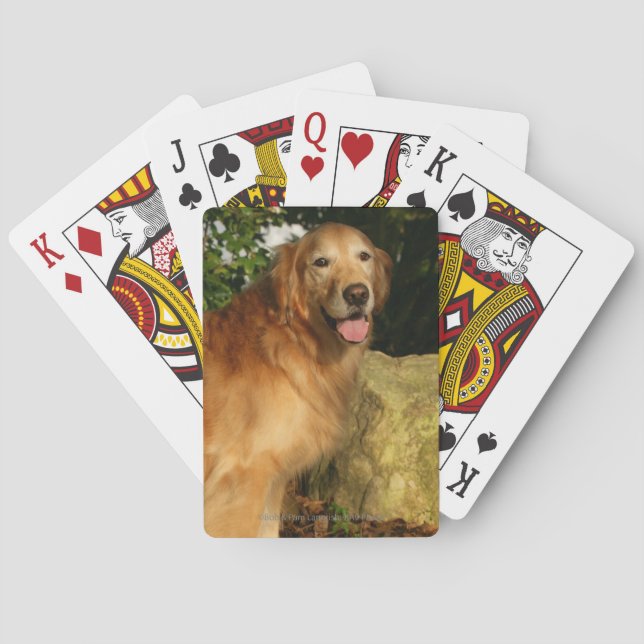 Golden Retriever Panting Playing Cards (Back)