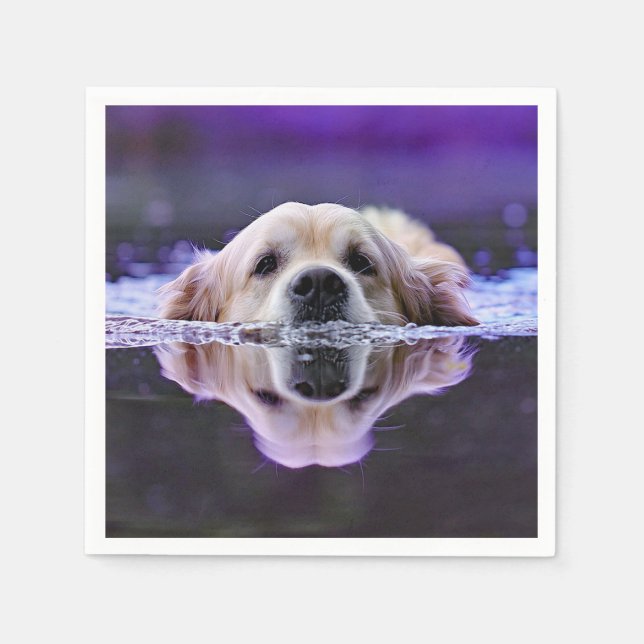 Golden Retriever Paper Napkins (Front)