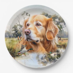 Golden Retriever Paper Plate