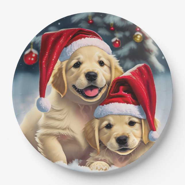 Golden Retriever Paper plates (Front)