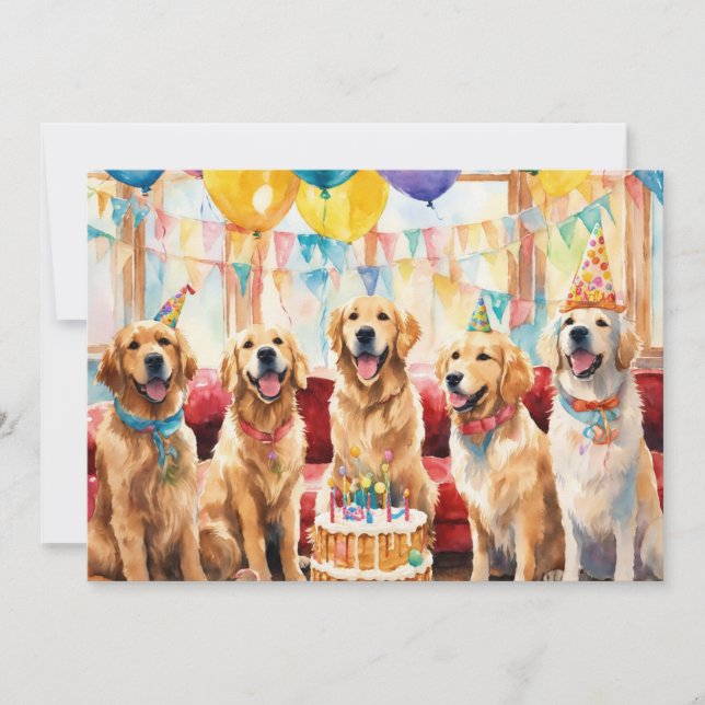 Golden retriever Party Announcement (Front)