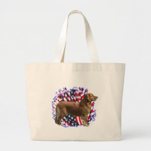 Golden Retriever Patriot Large Tote Bag