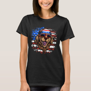 Golden Retriever  Patriotic Dog 4th of July USA Fl T-Shirt