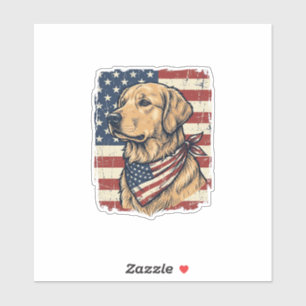 Golden Retriever Patriotic Vintage Vector Design_1