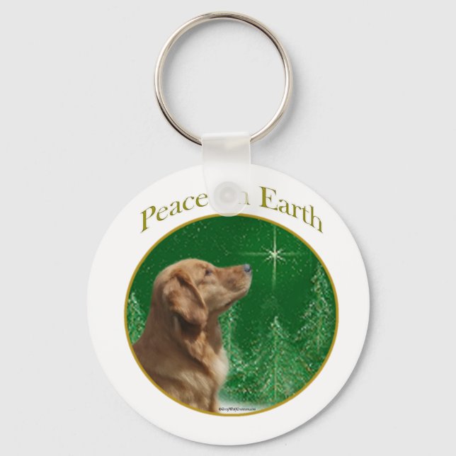 Golden Retriever Peace Keychain (Front)