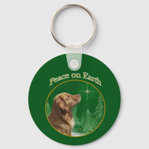 Golden Retriever Peace Keychain