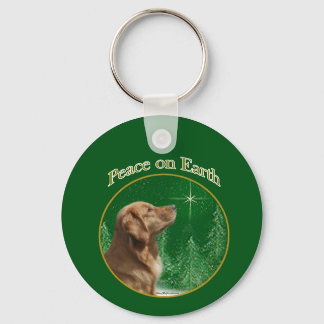 Golden Retriever Peace Keychain (Front)