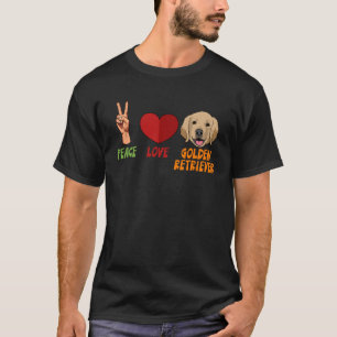 Golden Retriever Peace Love Unity Heart Truce Pets T-Shirt