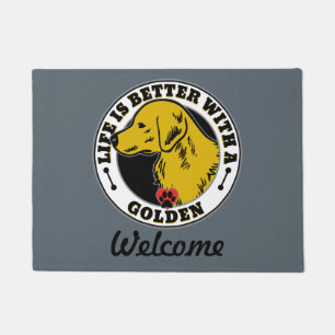 Golden Retriever Personalized Life Is Better Doormat