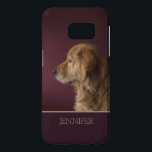 Golden Retriever Personalized Name | Dog Samsung Galaxy S7 Case<br><div class="desc">This design features a Golden Retriever dog with the option to personalize or delete the text name which is written in popular modern typography. 
#retriever #dog #personalised #tote #puppy #cute #gifts #fashion #Samsung</div>