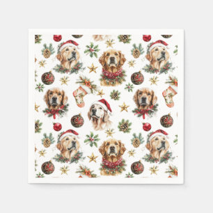 Golden Retriever Pet Dog Christmas Pattern Napkin