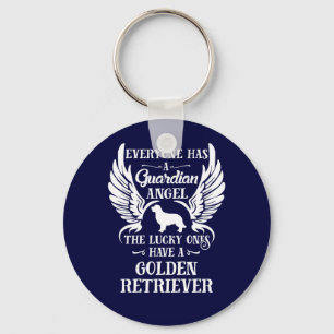 Golden Retriever pet dog guardian angel Keychain