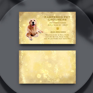 Golden Retriever Pet Groomer Spa Business Card