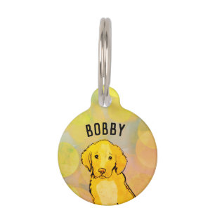Golden retriever pet tag