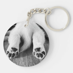 Golden Retriever Photo Keychain, Black and White Keychain