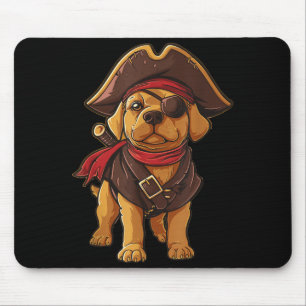 Golden Retriever Pirate Dog Halloween Party Men Mouse Pad